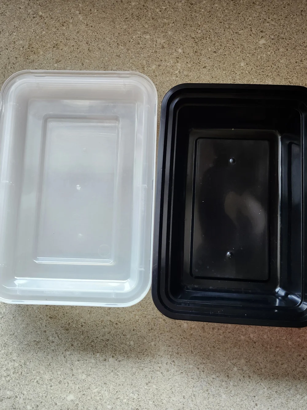 10 Stackable Black Meal Prep Containers with Clear Lids - Set Used Only Once